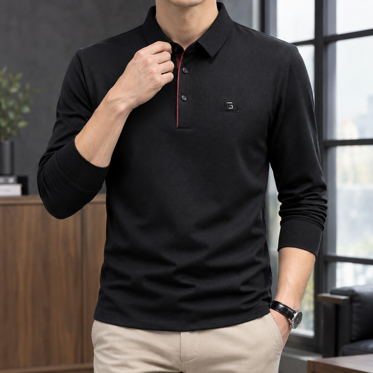 Lucas Long Sleeve Polo