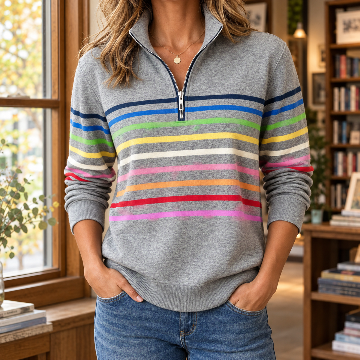 Adriana-Kate Quarter Zip Sweater