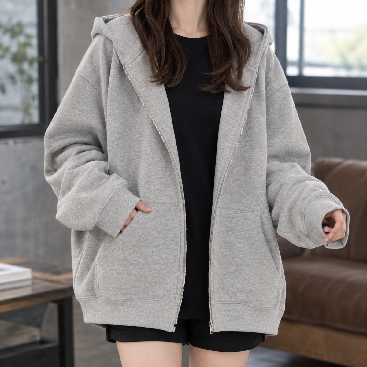 Jasmine Relaxed Zip Hoodie
