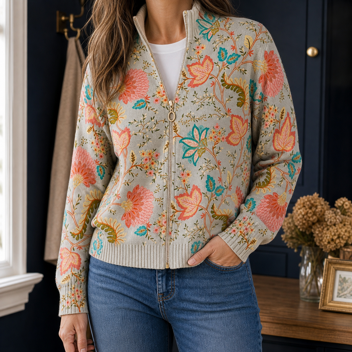 Lucille-Claire Floral Sweater