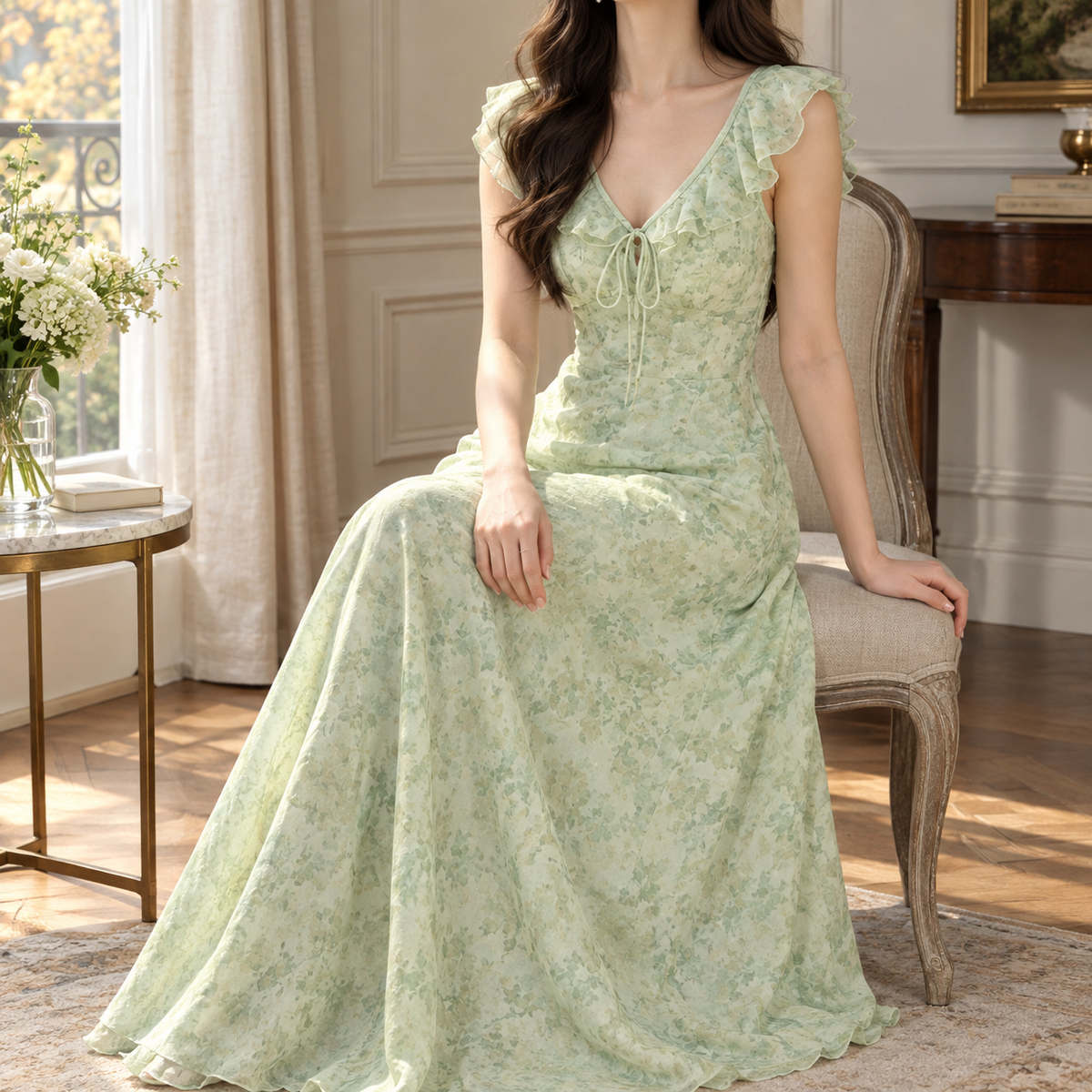 Aurelia-Mae Flutter Sleeve Dress