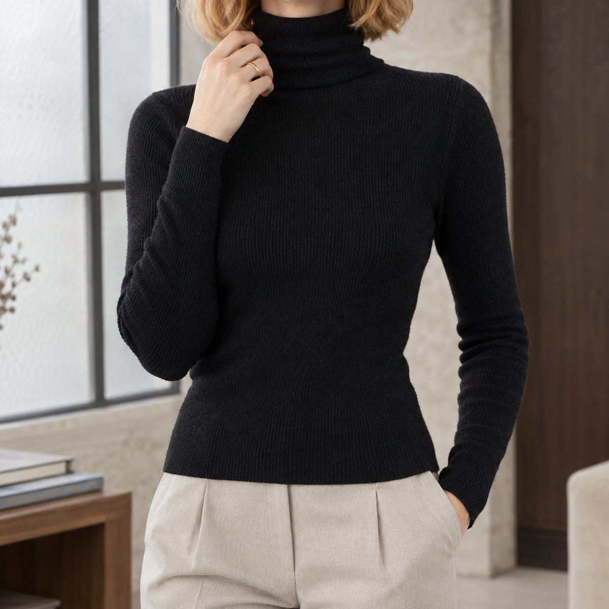 Liliane-Kate Ribbed Turtleneck Sweater