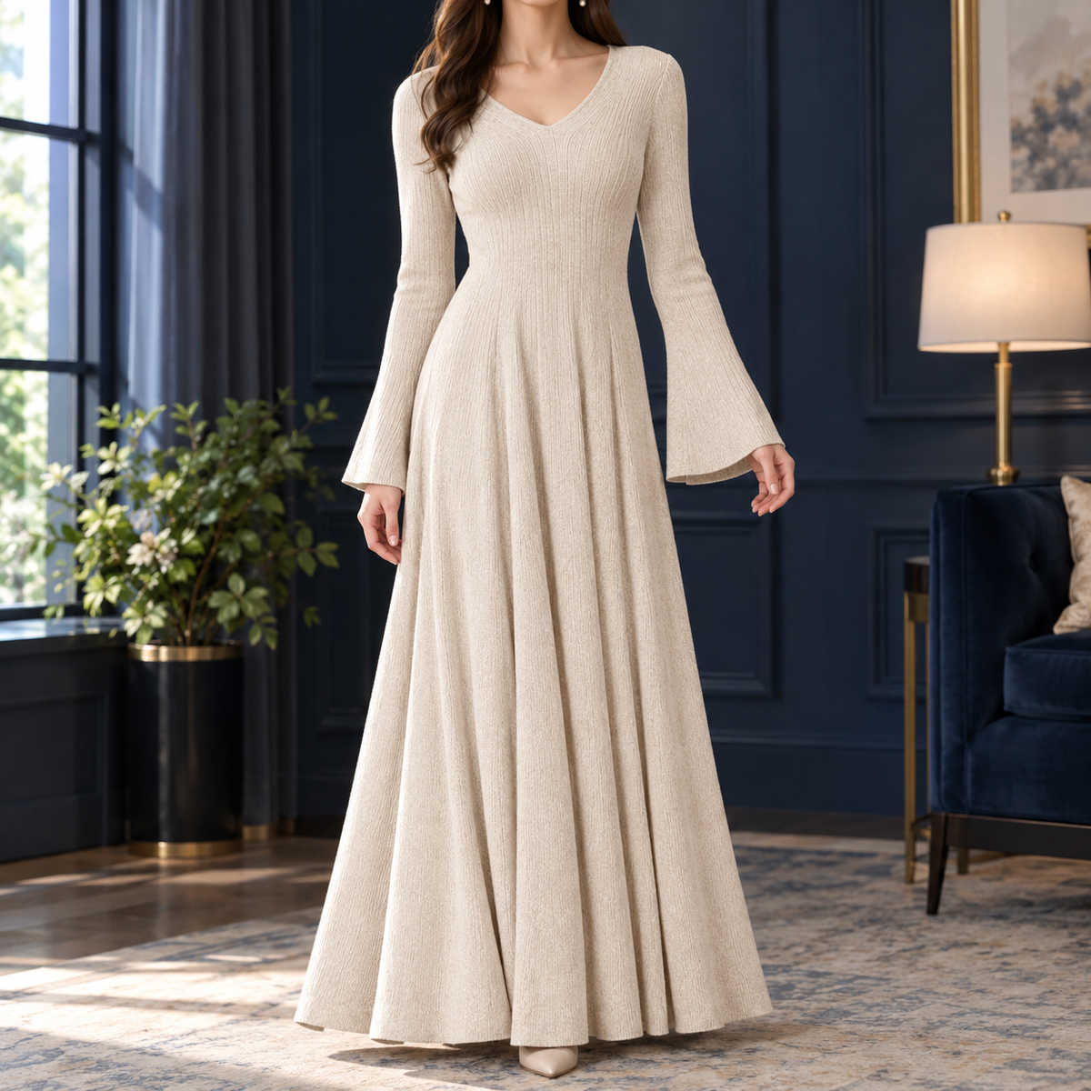 Tamsin-Eve Ribbed Maxi Dress