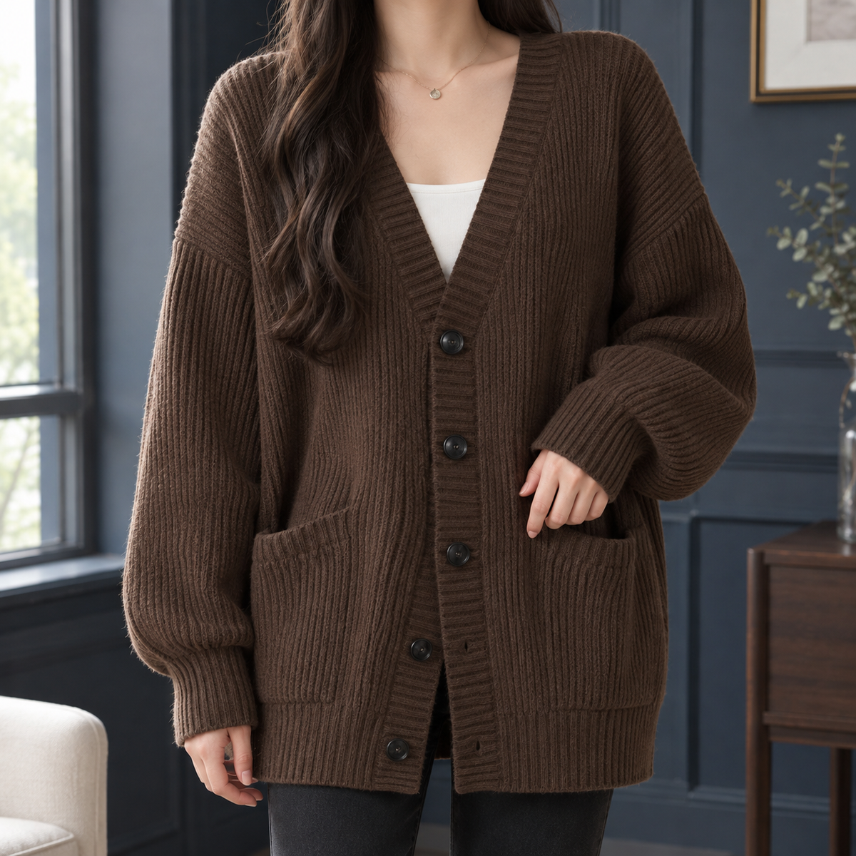 Fernanda-Kate Ribbed Cardigan