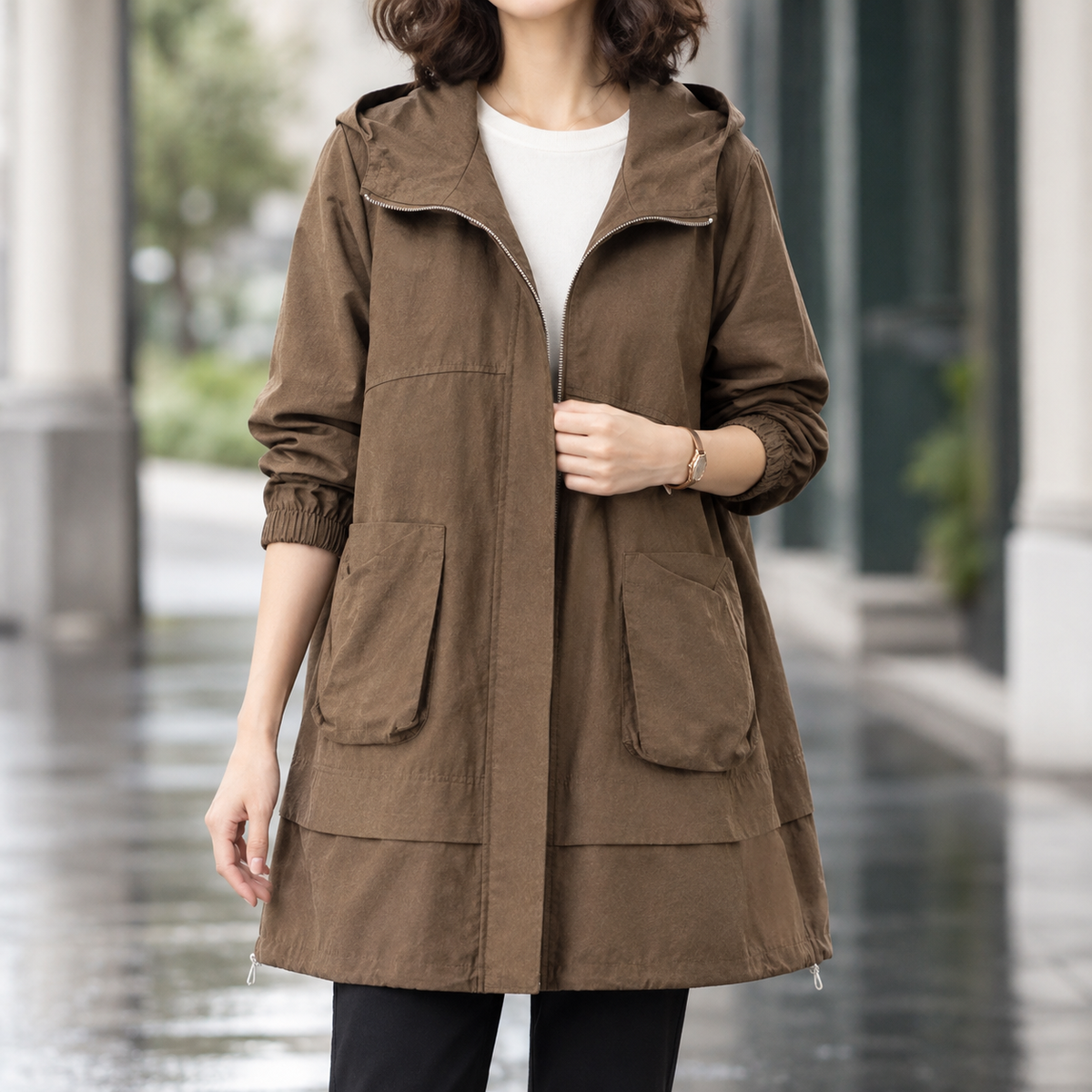 Paloma-Rose Hooded Coat