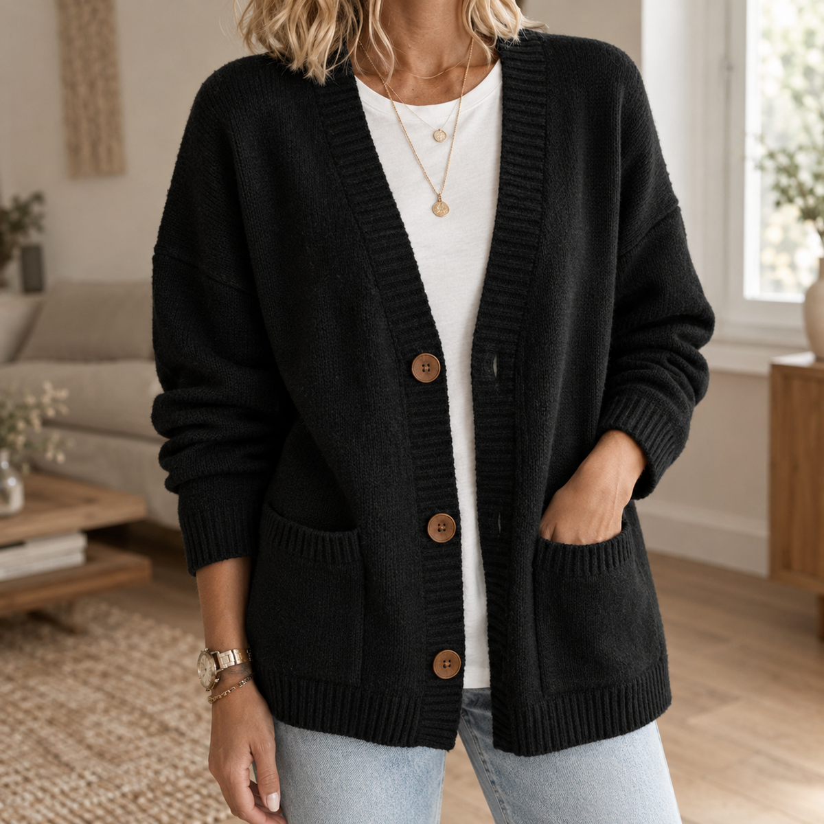 Stephanie-Claire Ribbed Cardigan