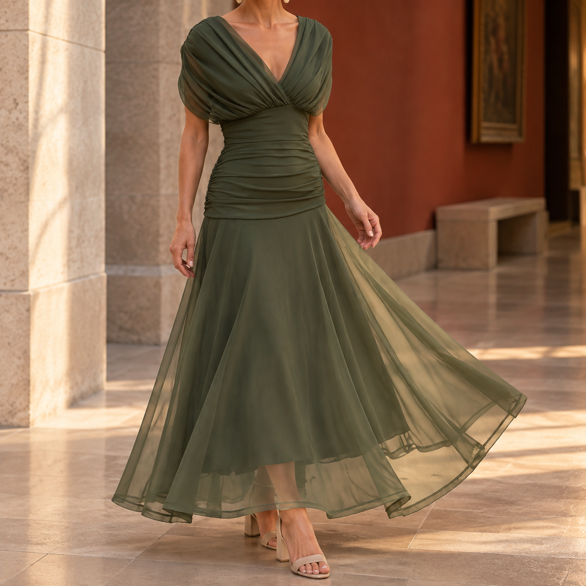 Sylvaine Draped Maxi Dress