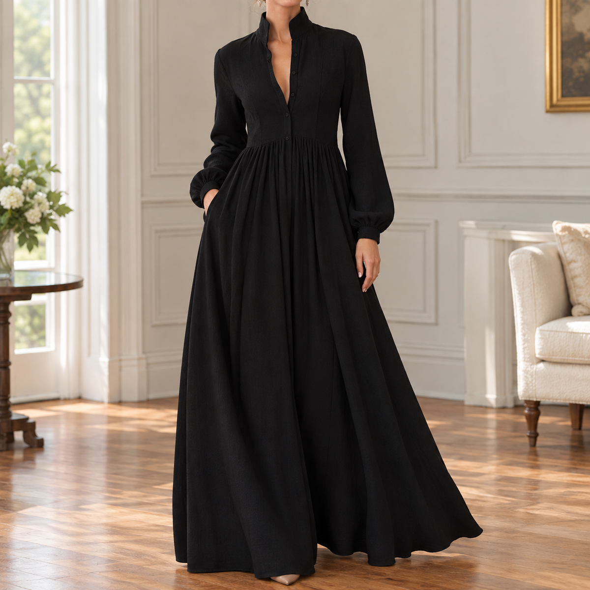 Priscilla-Skye Pleated Maxi Dress