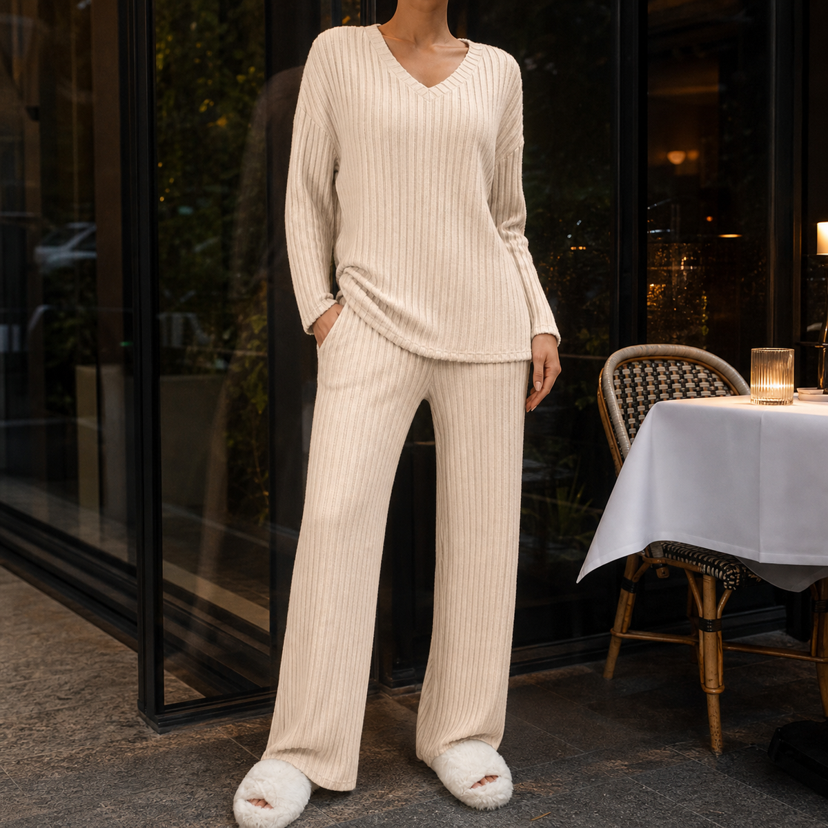 Sabine-Sage Ribbed Set