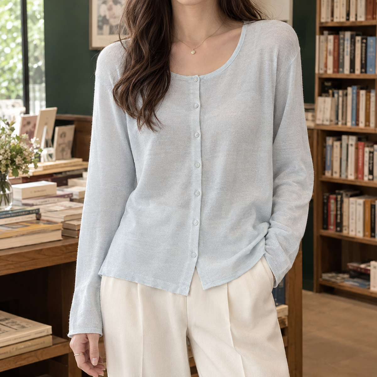 Guinevere-Hope Linen Cardigan