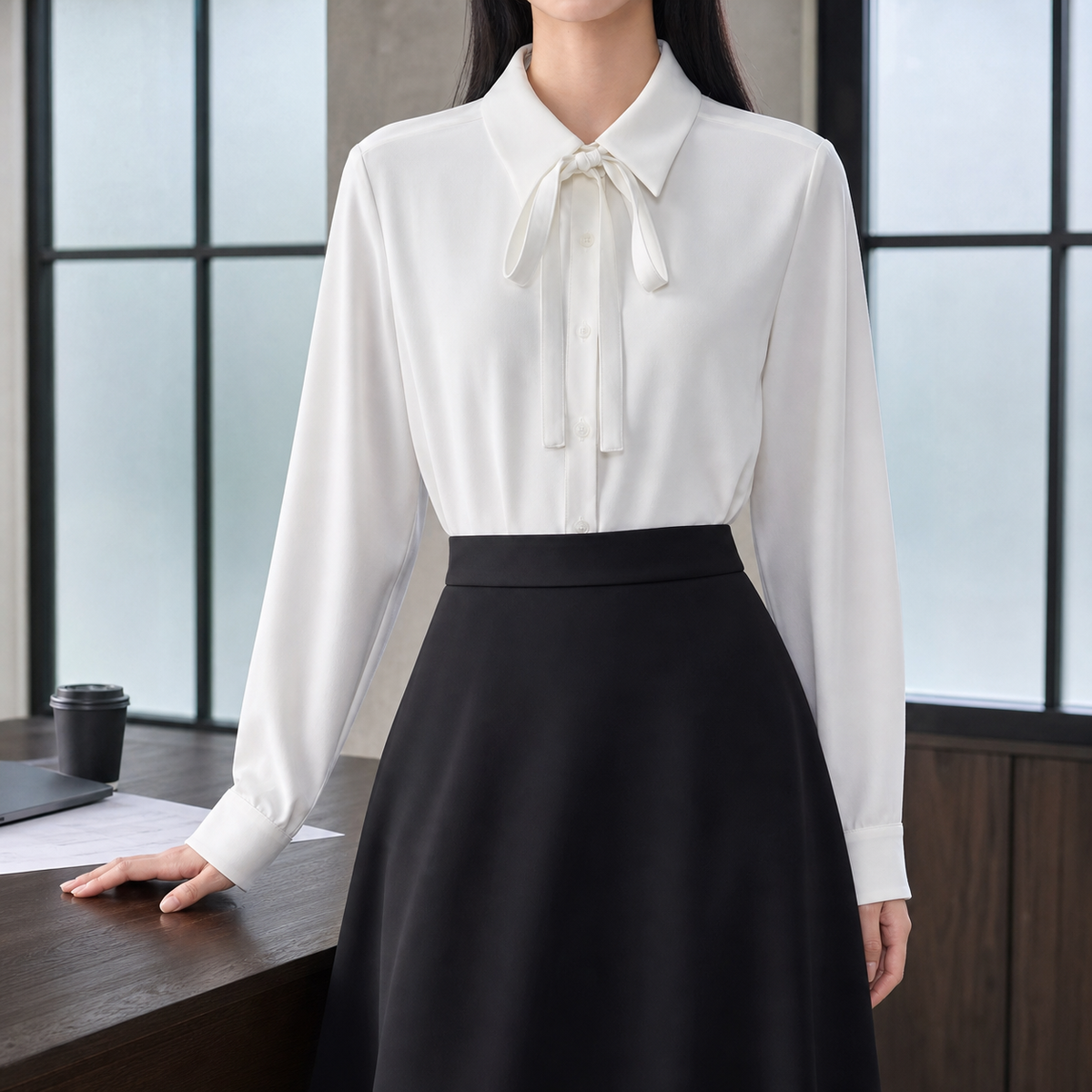 Lisandra-Sage Bow Blouse