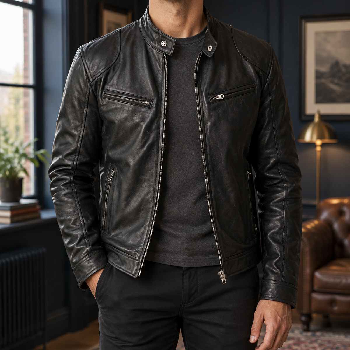 Alec Leather Moto Jacket