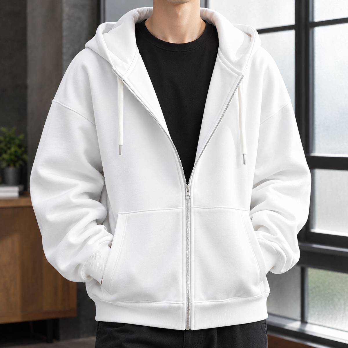 Pascal-Wren Relaxed Zip Hoodie