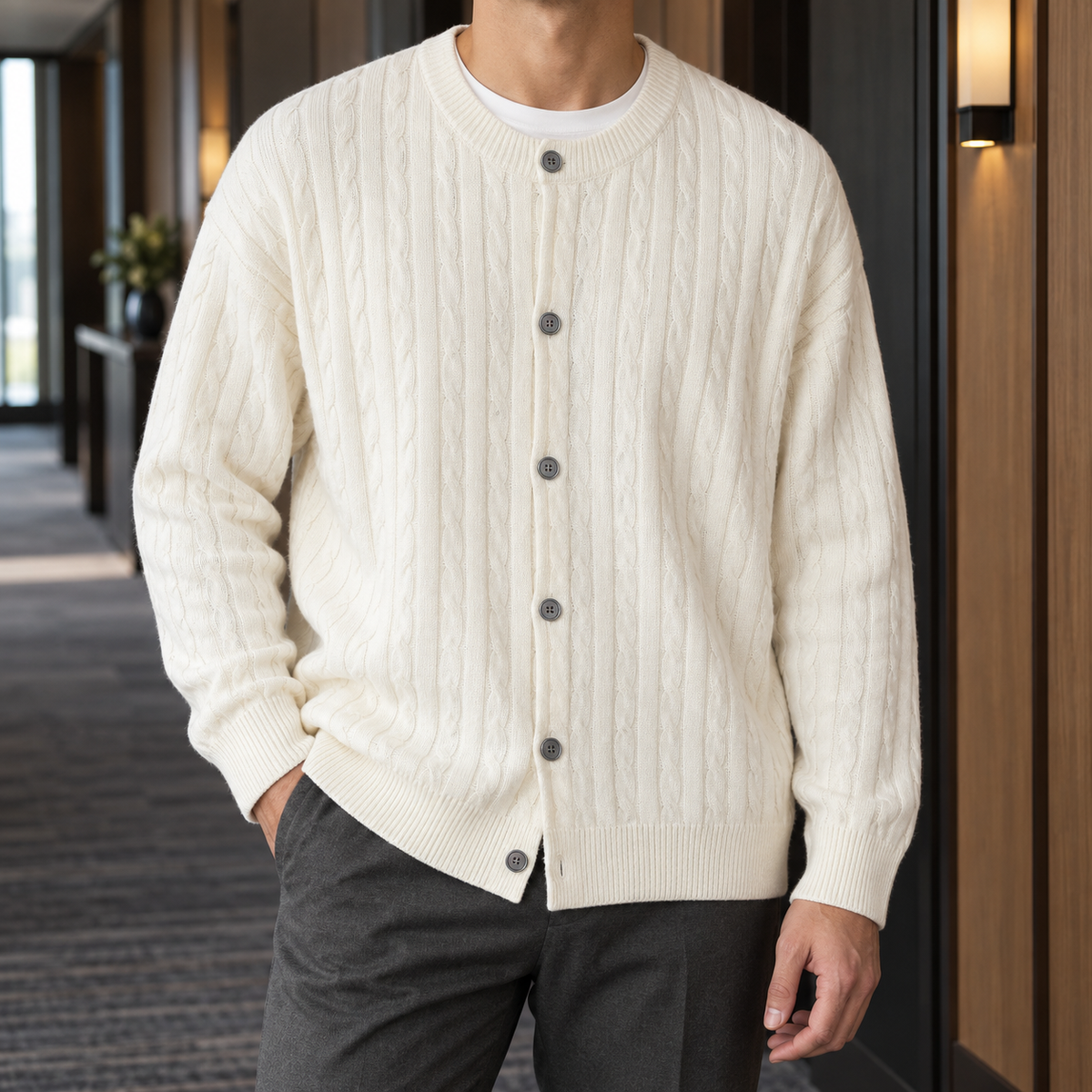 Bertram Cable Knit Cardigan