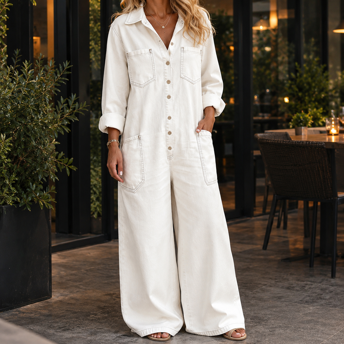 Greta-June Wide-Leg Jumpsuit