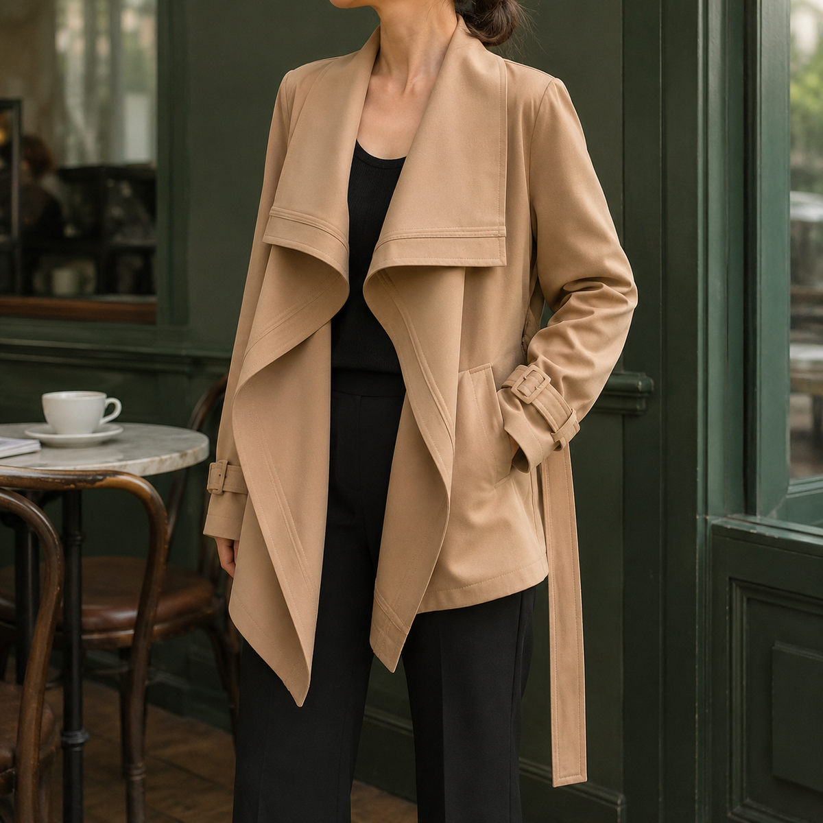Benedetta Draped Trench Jacket