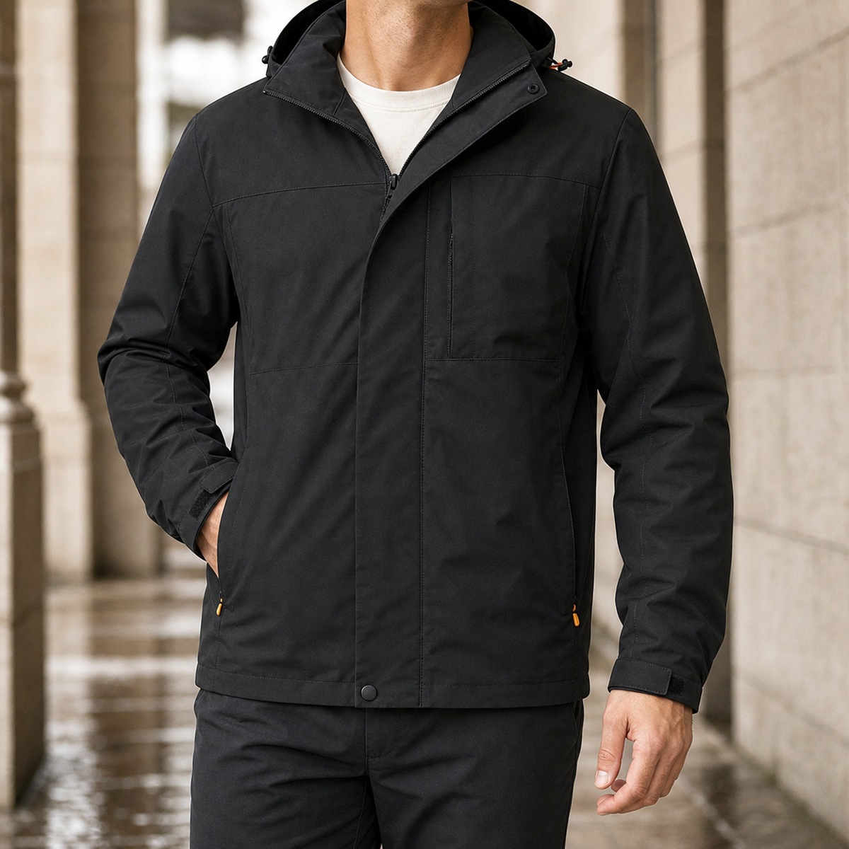 Wilfred-Stone Hooded Jacket