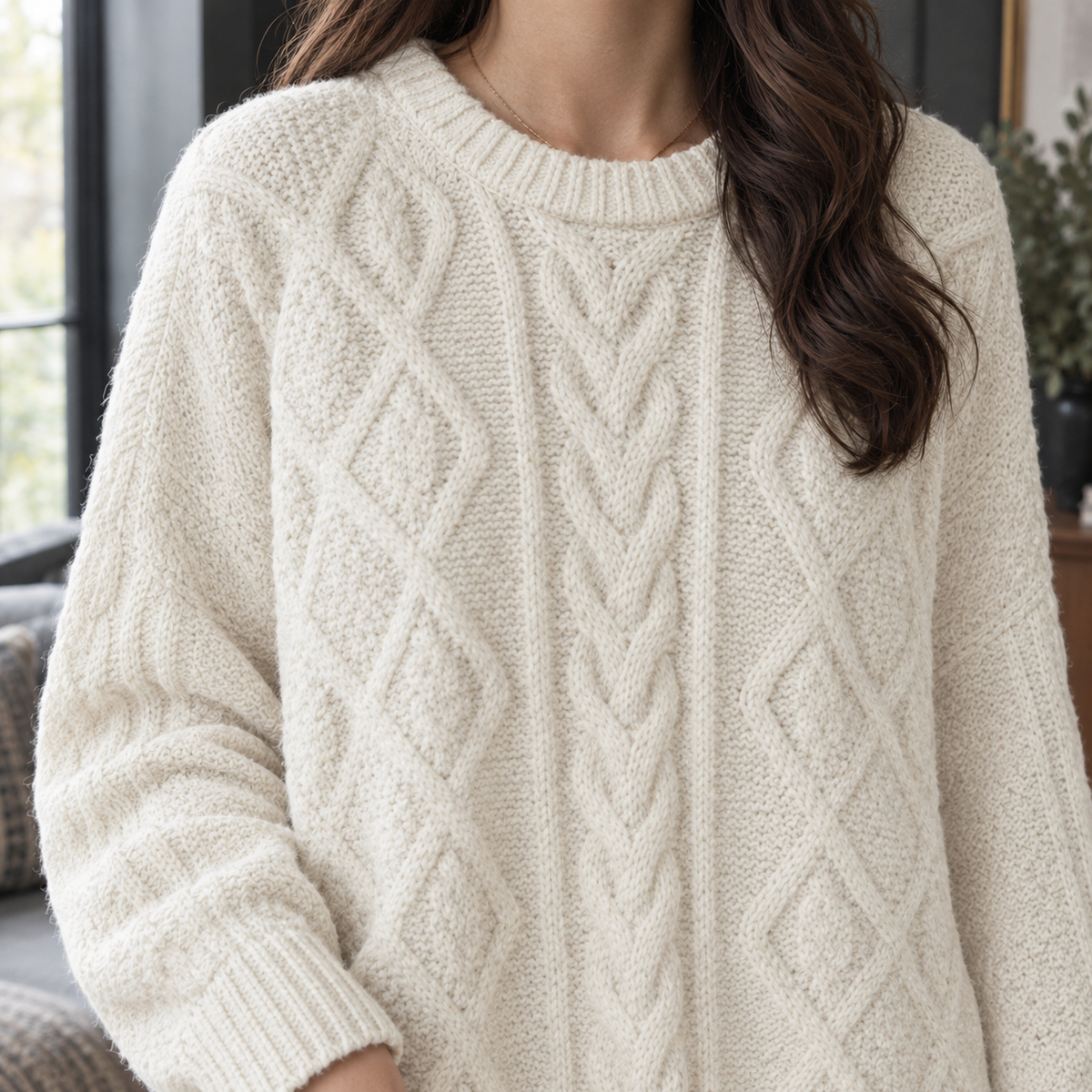 Ilaria-Sage Cable Sweater