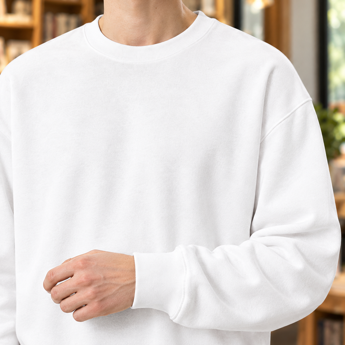 RELAXED FIT COTTON BLEND SWEATER FOR MEN