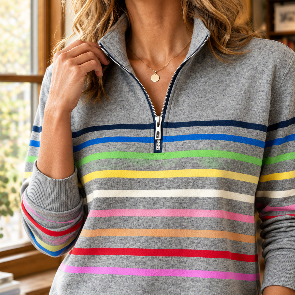Adriana-Kate Quarter Zip Sweater