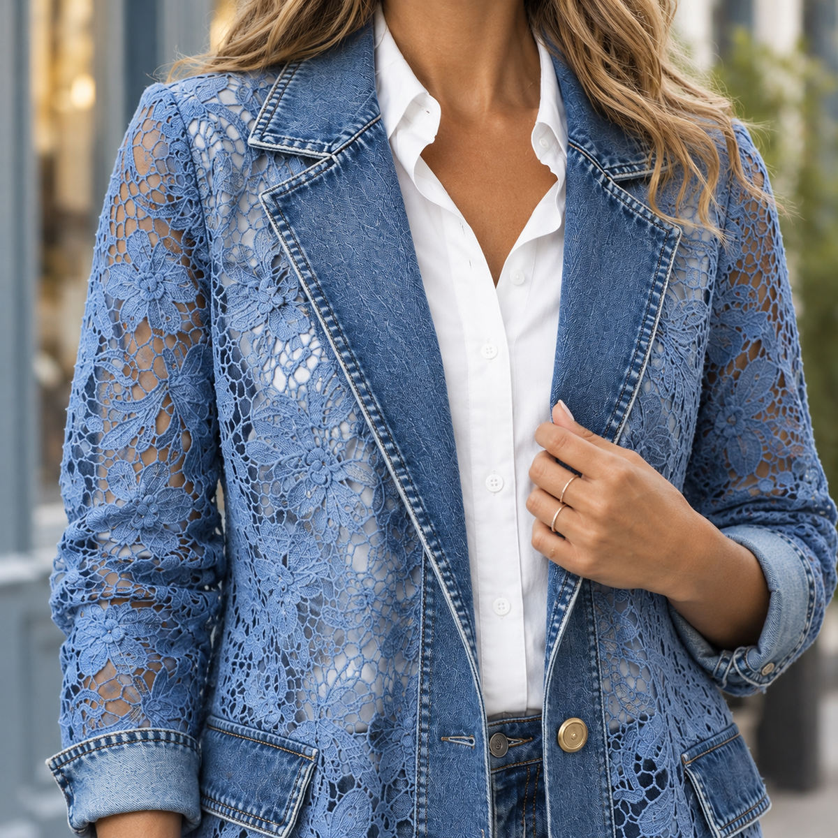 Carmen-Elise Lace Panel Jacket