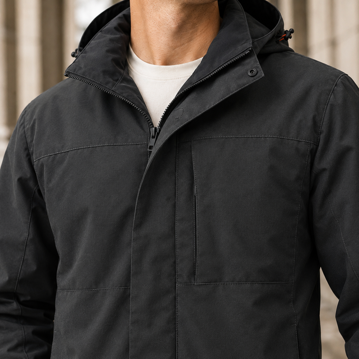 Wilfred-Stone Hooded Jacket