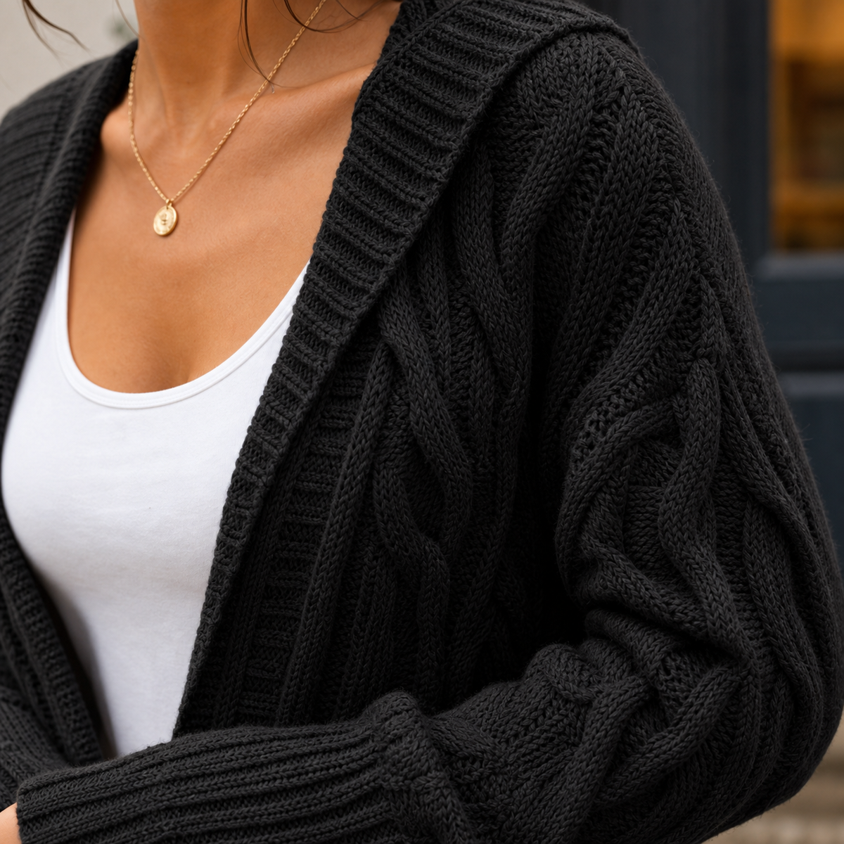 Madeline-Faye Cable Knit Cardigan