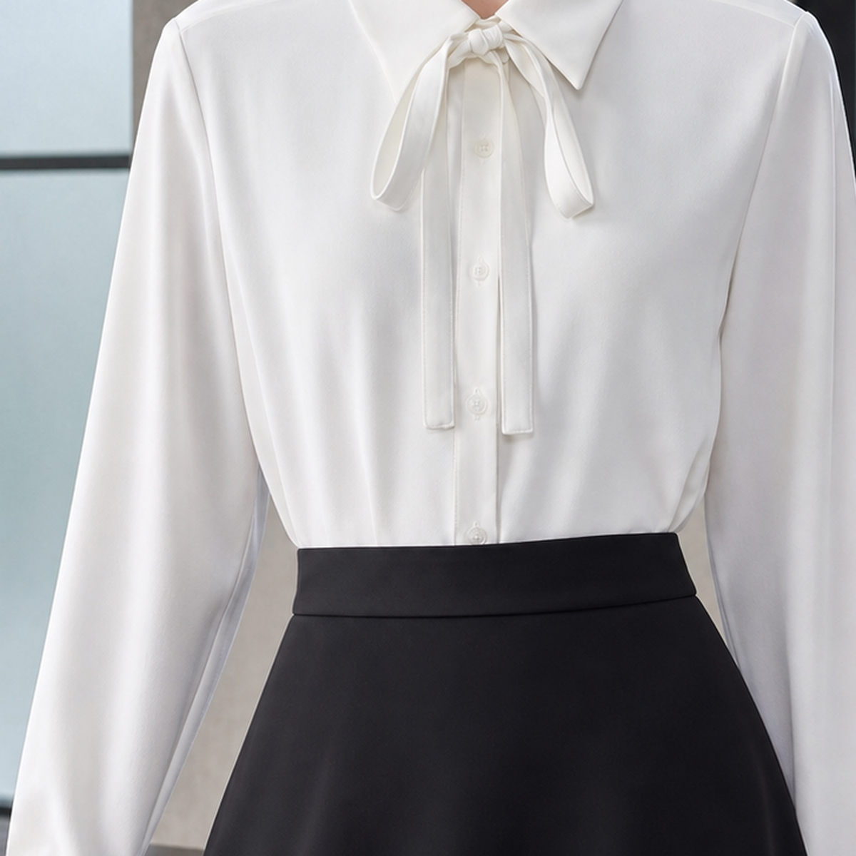 Lisandra-Sage Bow Blouse