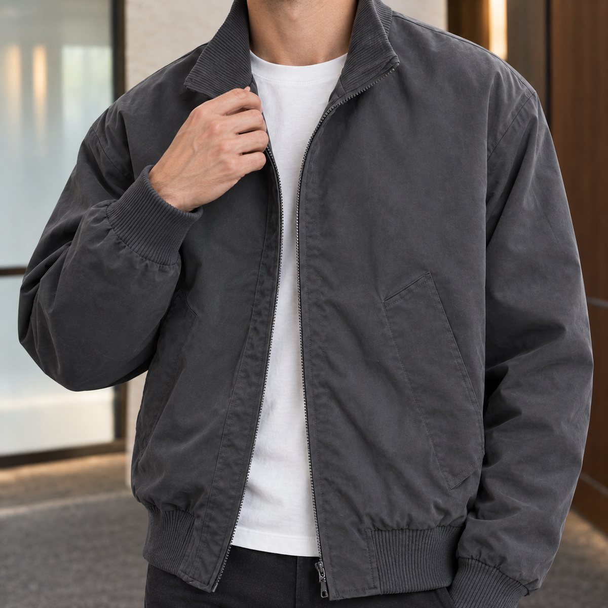 Godfrey-Ellis Ribbed Collar Jacket