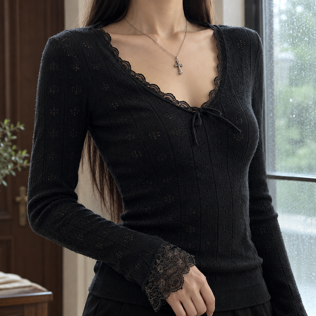 Stacey-Faye Lace Trim Sweater