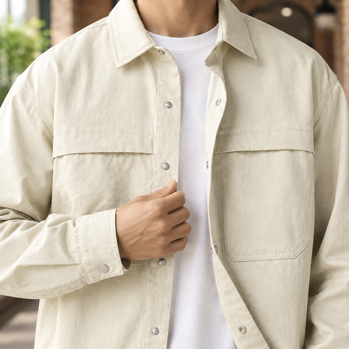 UTILITY SNAP BUTTON OVERSHIRT FOR MEN
