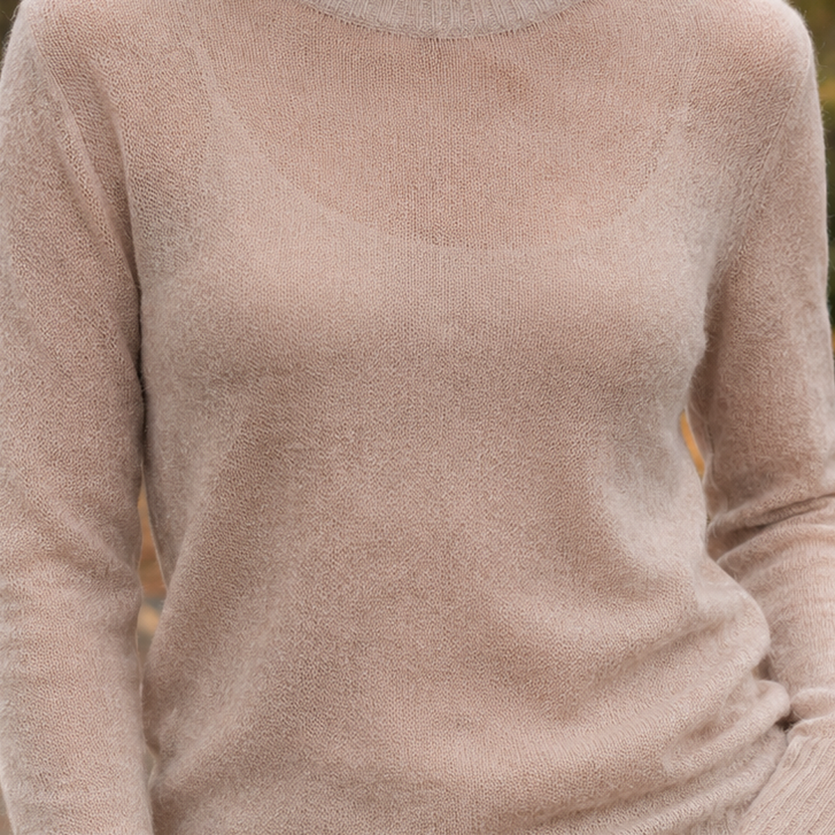 Adrienne-Sage Sheer Knit Sweater