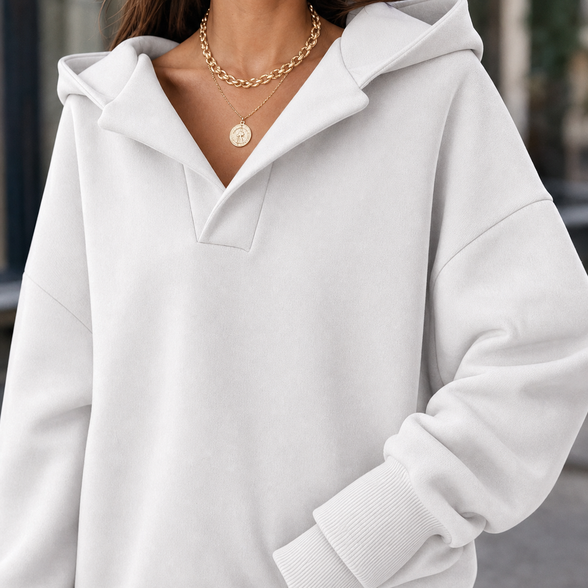 Celeste-Faye Collared Hoodie