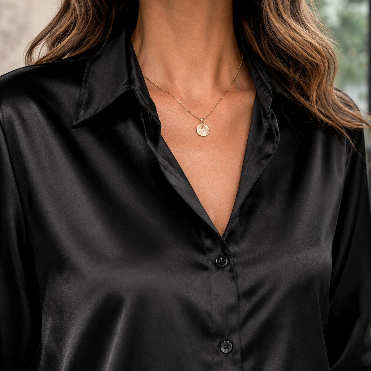 Lucille-Pearl Satin Shirt