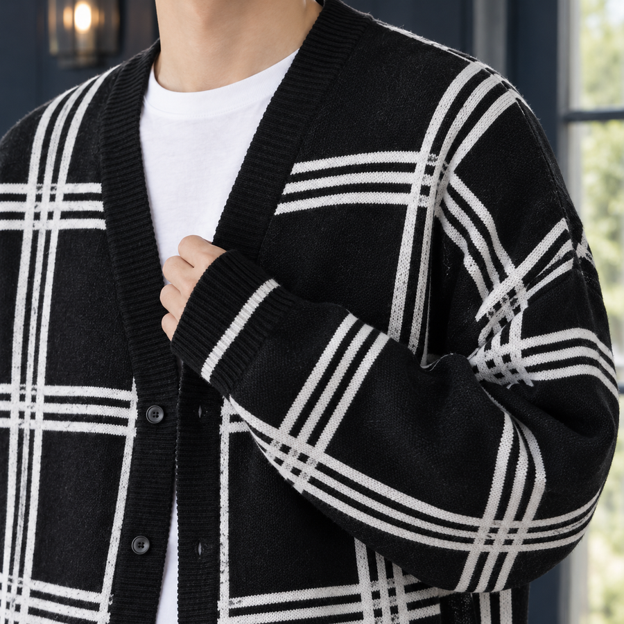 Norbert Plaid Cardigan