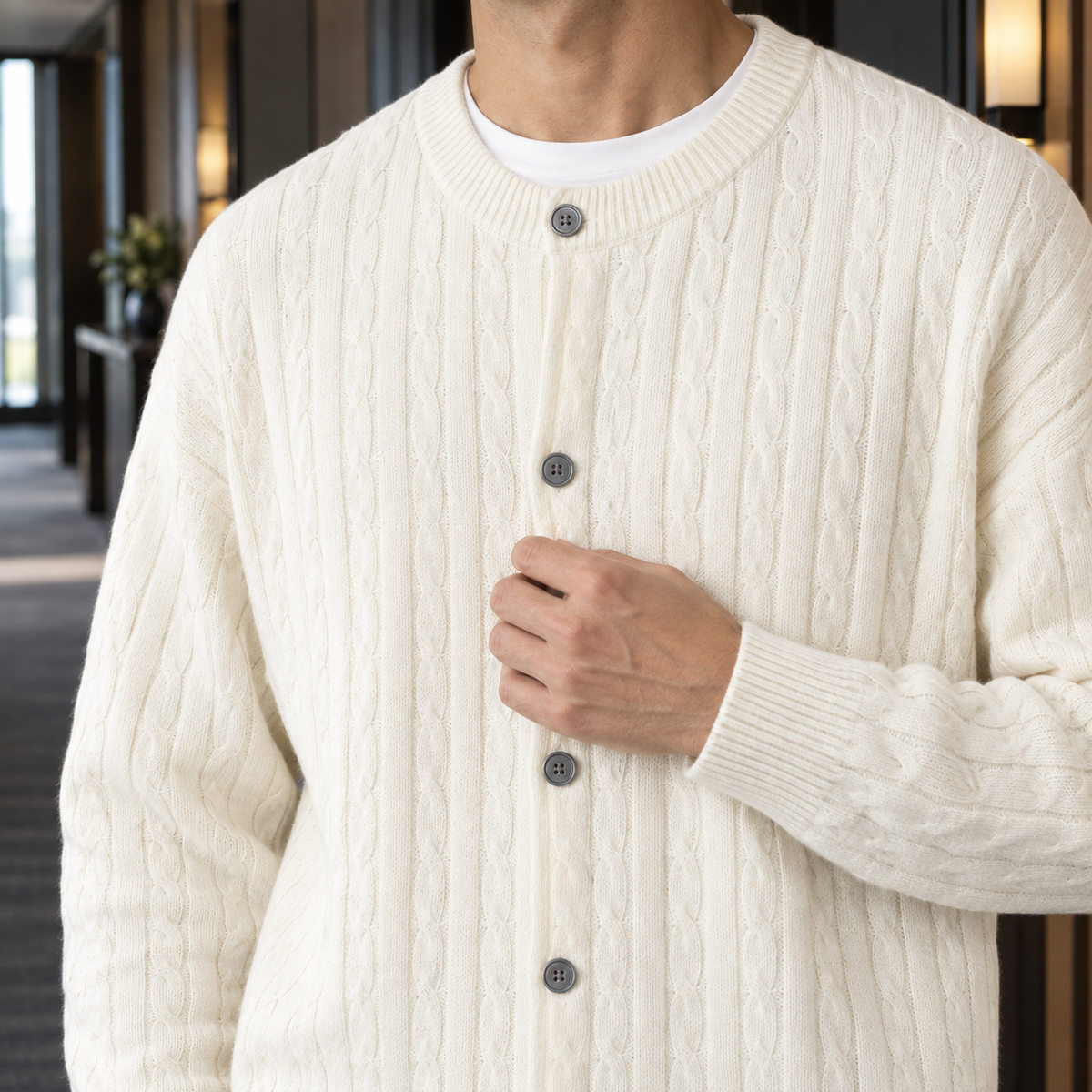 Bertram Cable Knit Cardigan