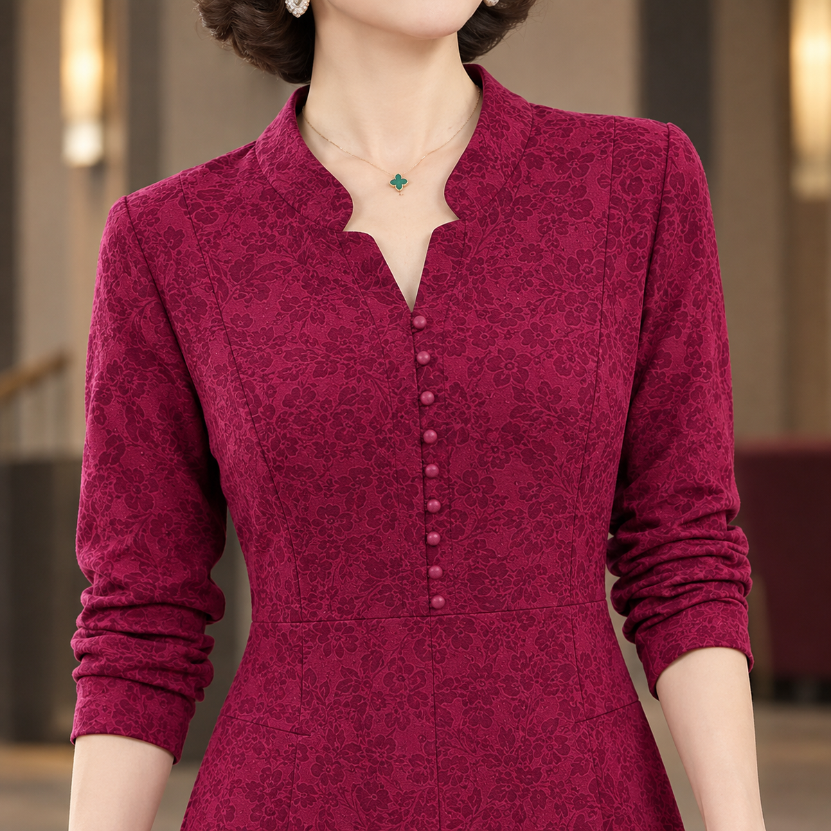 Aline Jacquard Midi Dress