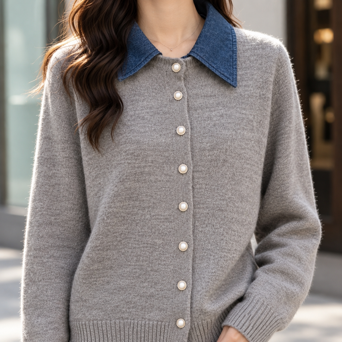 Joy Contrast Collar Cardigan