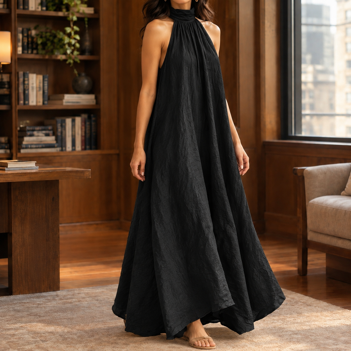 Violet Halter Maxi Dress