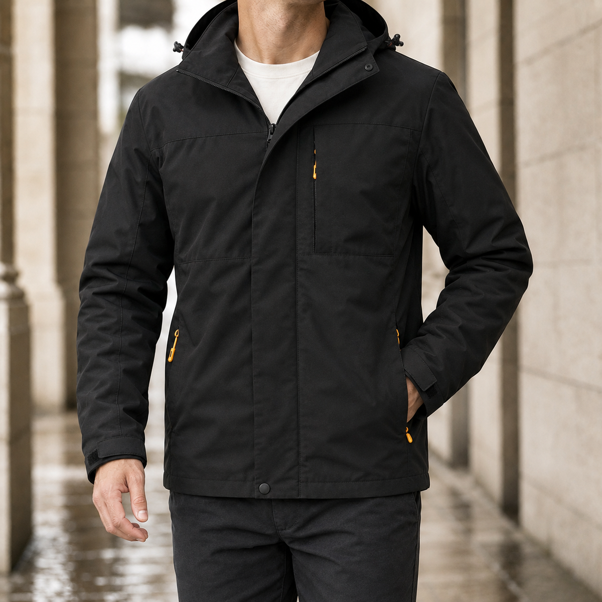Wilfred-Stone Hooded Jacket