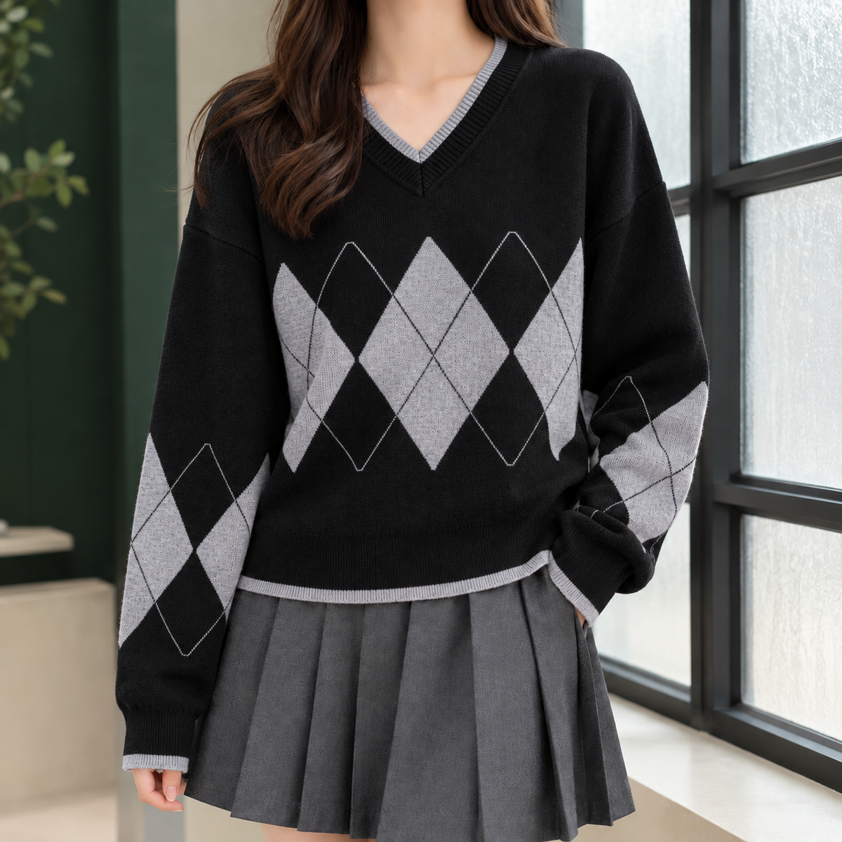 Alina-Elise Argyle Sweater