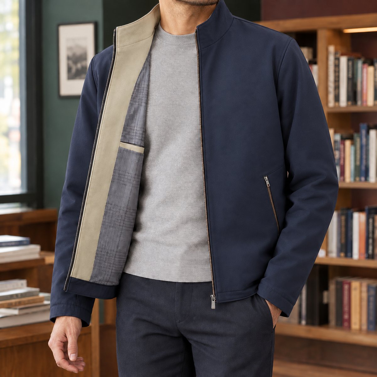 Anthony-York Stand Collar Jacket