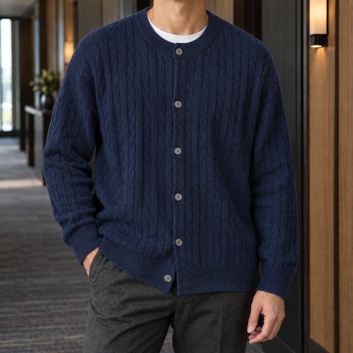 Bertram Cable Knit Cardigan