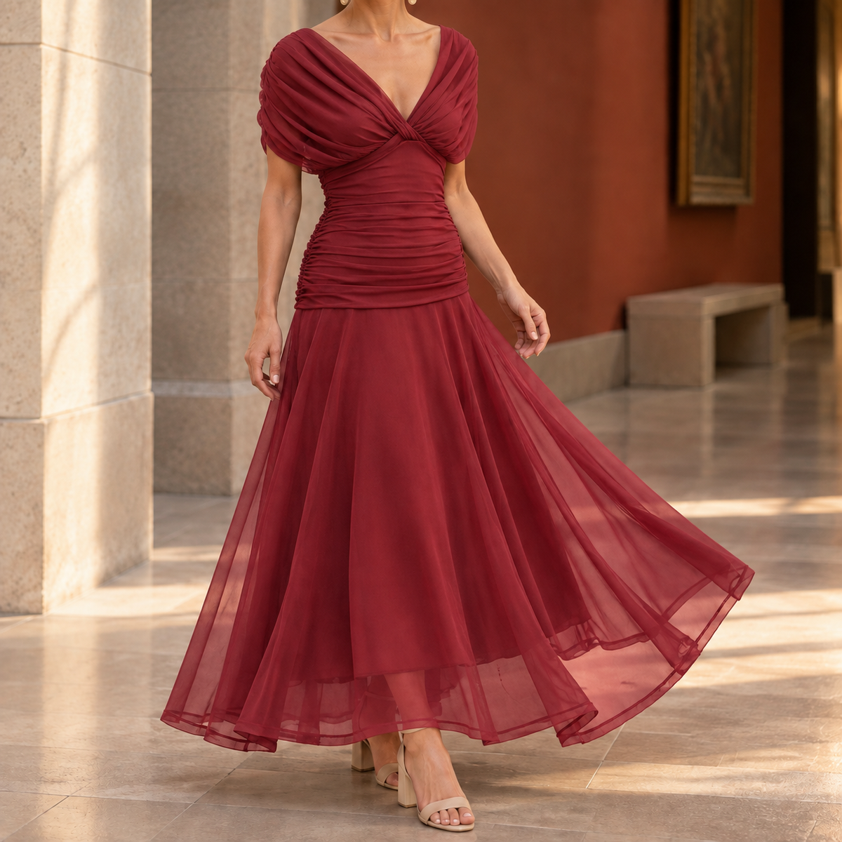 Sylvaine Draped Maxi Dress