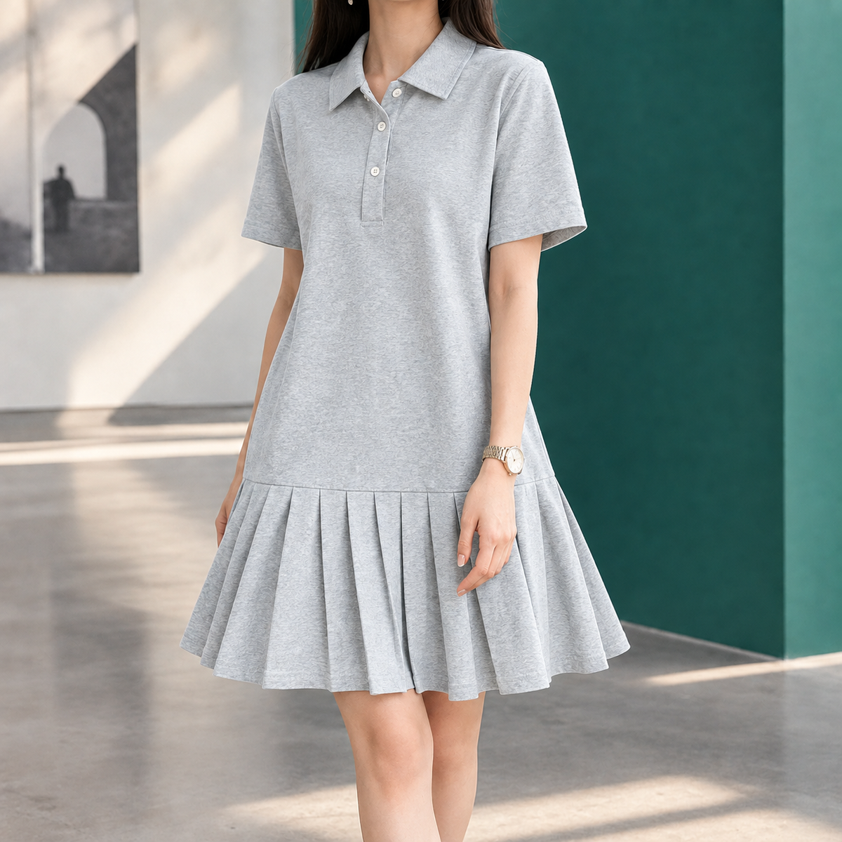 Godiva Pleated Polo Dress