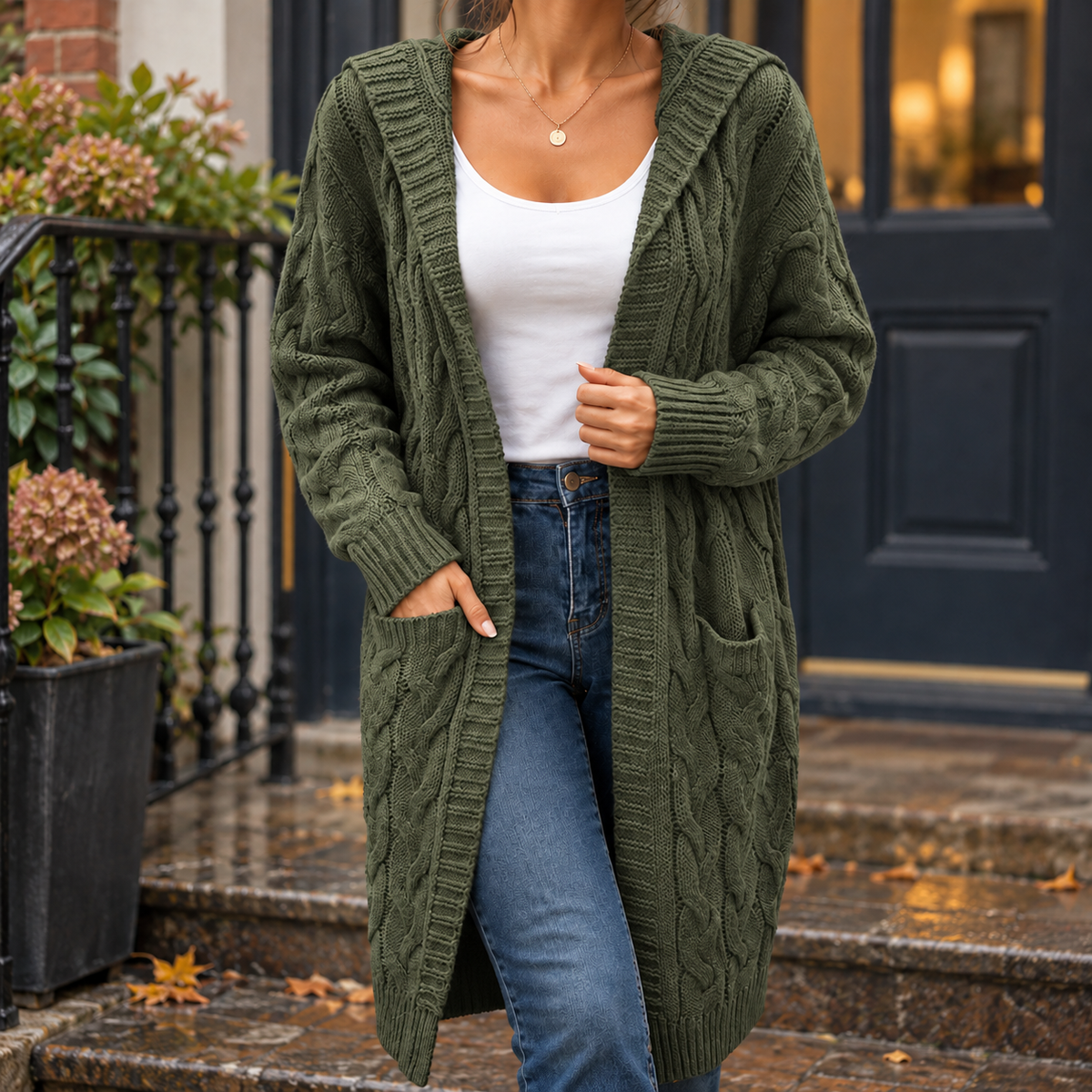 Madeline-Faye Cable Knit Cardigan