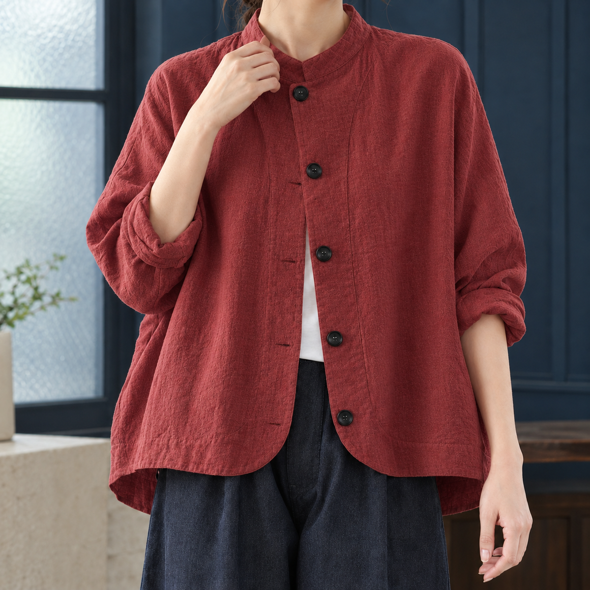 Stella-Marie Stand Collar Jacket