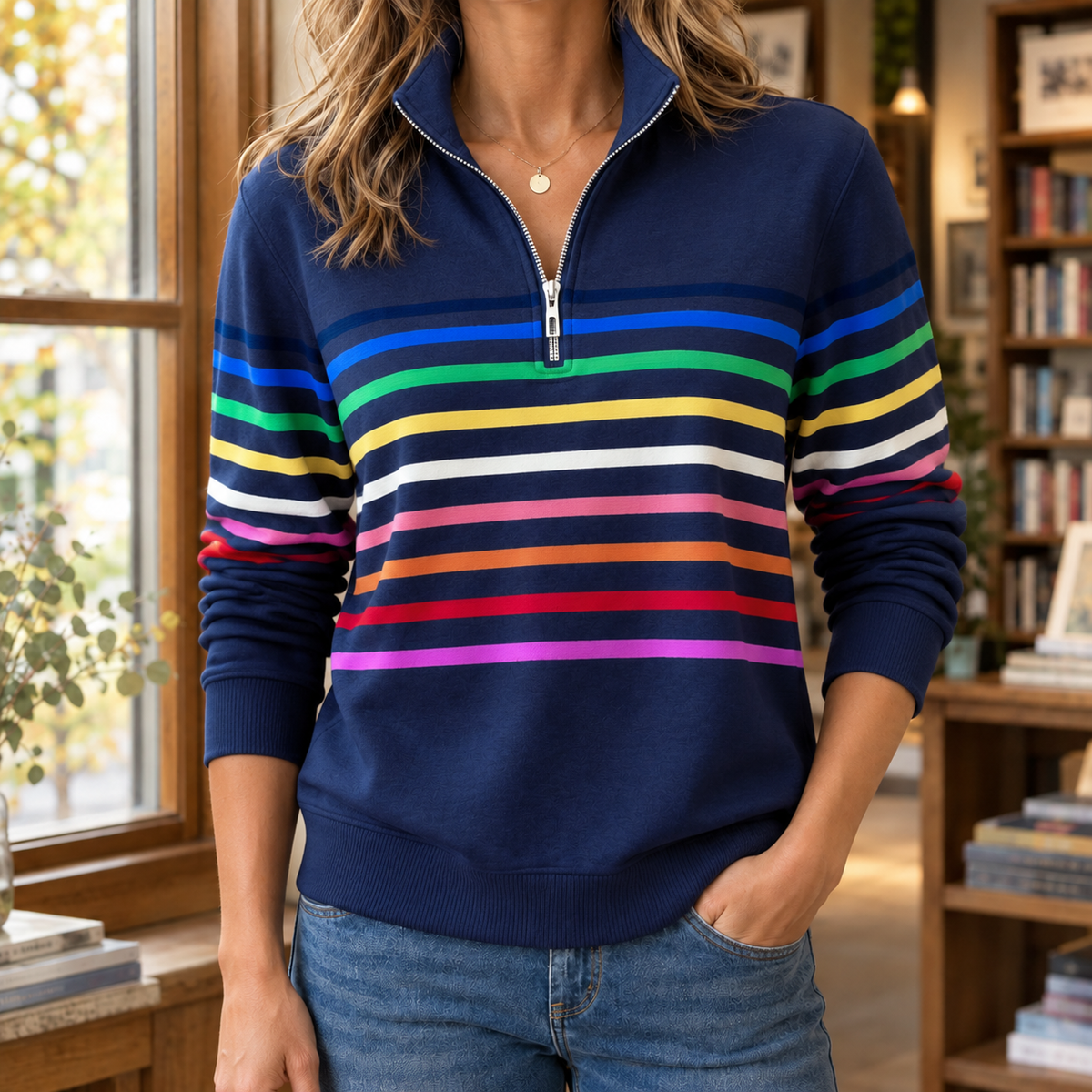 Adriana-Kate Quarter Zip Sweater