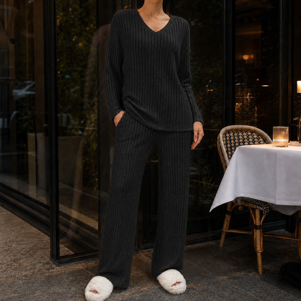 Sabine-Sage Ribbed Set