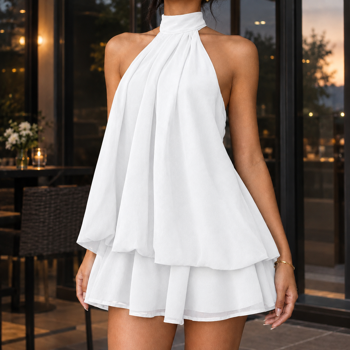 Nadine-Mae Halter Mini Dress
